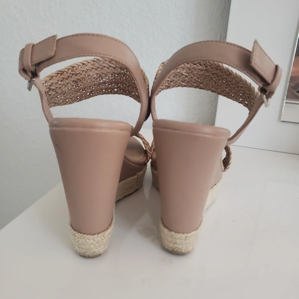 🌟Boho Chic Espandrille Braided Strap Open Toe Wedges🌟 - Picture 3 of 9